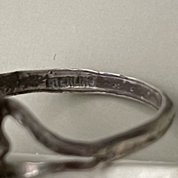 Vintage Sterling Silver Turquoise sz 8 Fred Harvey Era Navajo Souvenir Ring - Picture 15 of 15